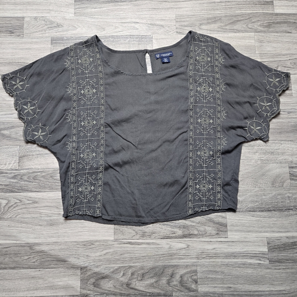 American Eagle Outfitters Boho Embroidered Top